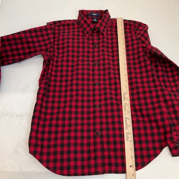 Chaps Womens Cotton Button Down Shirt Plaid Long Sleeve Top Size Medium - Picture 8 of 12
